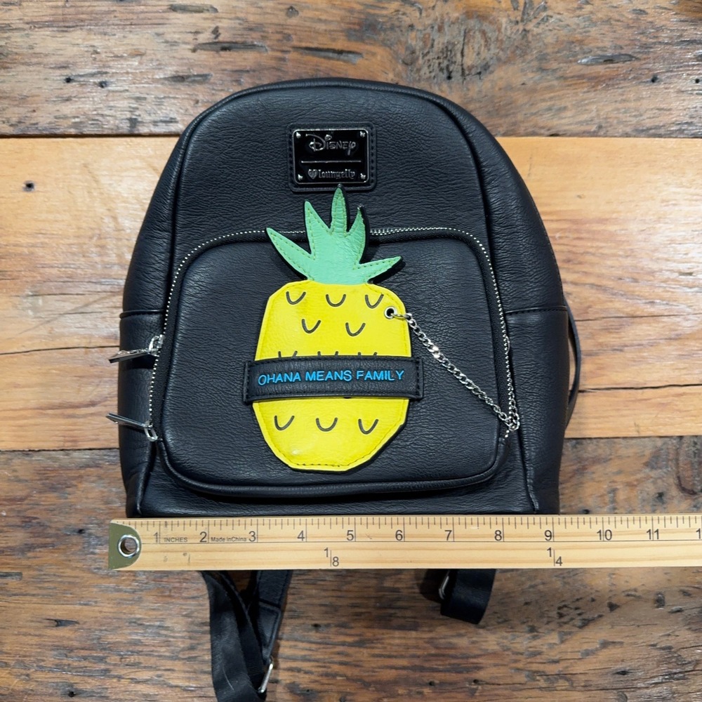 Loungefly Disney Lilo & Stitch Pineapple Ohana Means Family Mini Backpack‎ Black - Picture 13 of 14